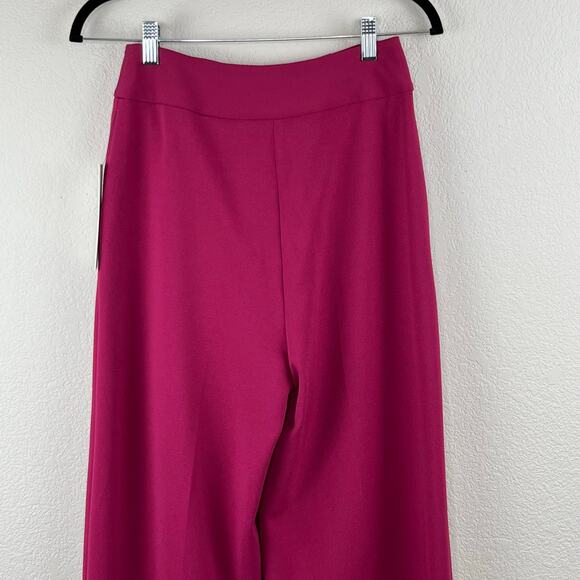 Calvin Klein Side Button Stretchy Mulberry High Rise Wide Leg Trouser Pant 2 NWT - Picture 10 of 15